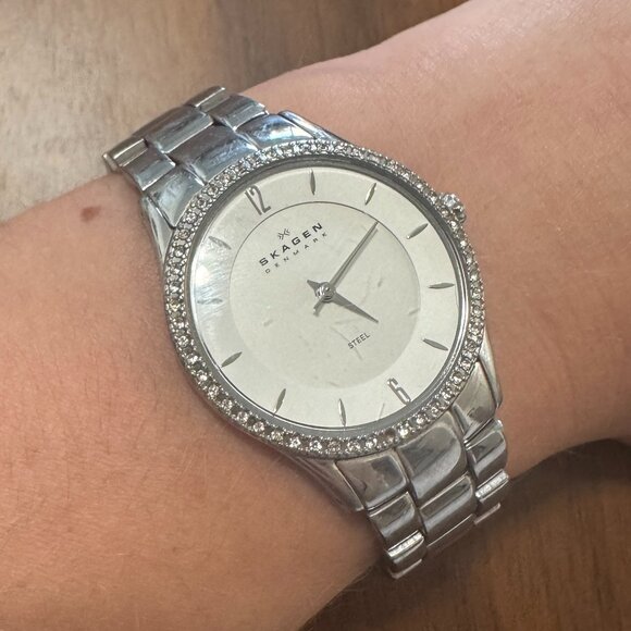 Skagen Women's Steel Watch Katja 347SSX, Swarovski Crystal, Silver Tone - Picture 1 of 7